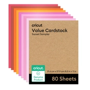Papel Cardstock Value Sunset – Cricut – 21,6 x 27,9 cm – 80 Folhas