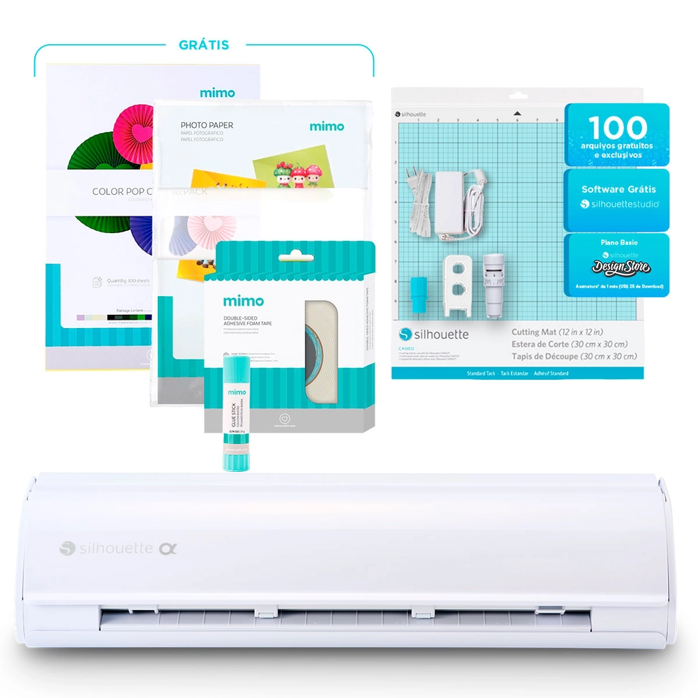 Silhouette Cameo 5 Alpha Branca - Kit inicial básico