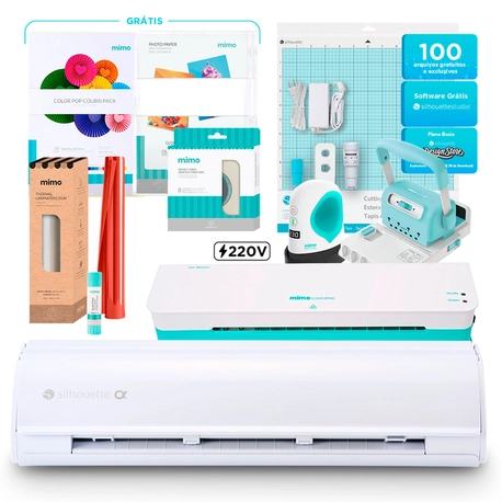 Silhouette Cameo 5 Alpha Branca - Kit Scrap Pro 220V