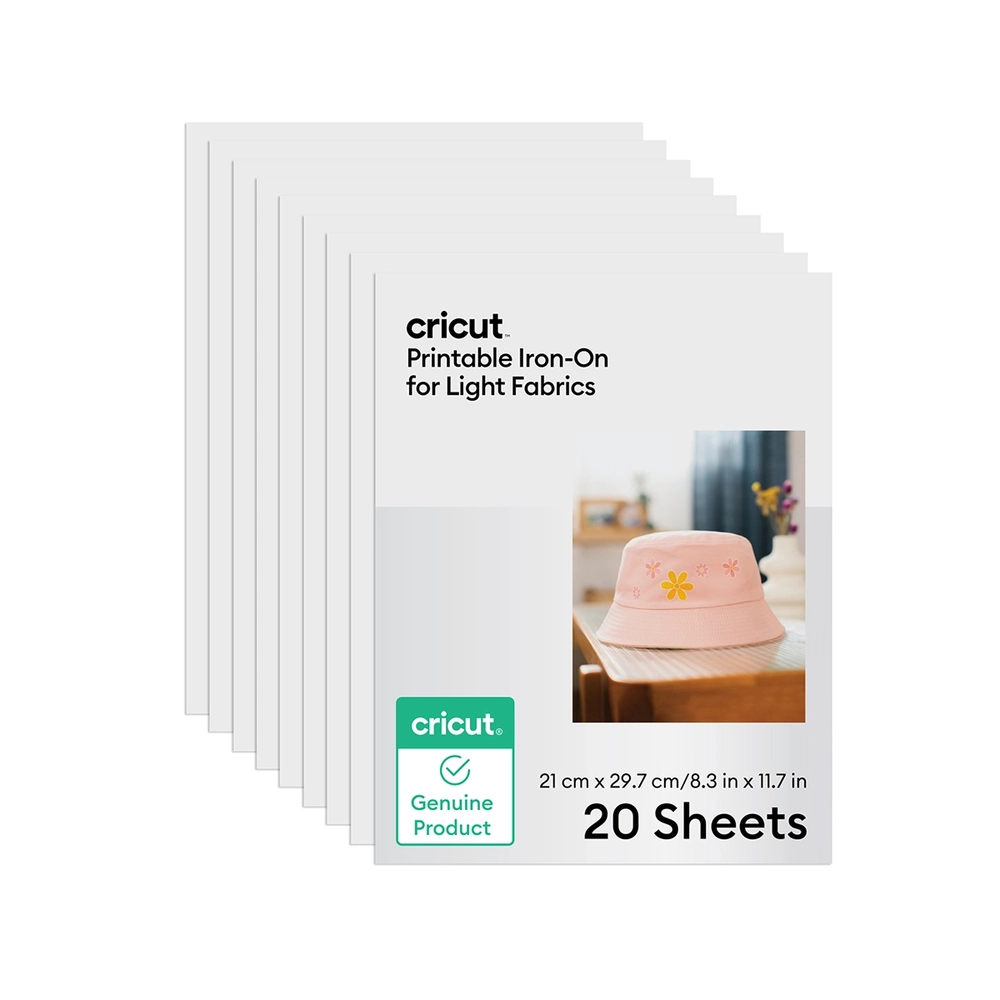 Transfer Imprimível para Tecidos Claros – Cricut – A4 – 20 Folhas