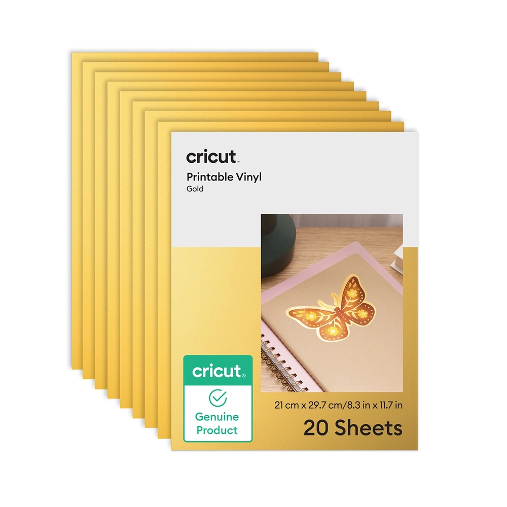 Vinil Imprimível Dourado – Cricut – A4 – 20 Folhas