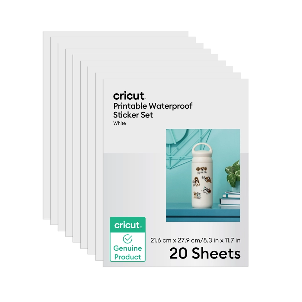 Kit Adesivo Imprimível Impermeável Branco – Cricut – A4 – 20 Folhas