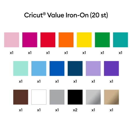 Transfer Termocolante Value Sortido Arco-Íris – Cricut – 30,5 x 30,5 cm – 20 Folhas