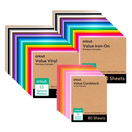 Kit Cricut Value – Vinil, Transfer Termocolante e Papel Cardstock