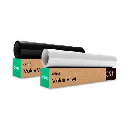 Kit Vinil Permanente Cricut Value Preto + Branco – 30,5 cm x 10,7 m